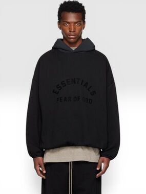 Fear of God ESSENTIALS Black Bonded Hoodie